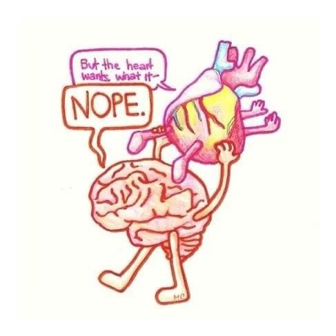 The mind > heart - meme