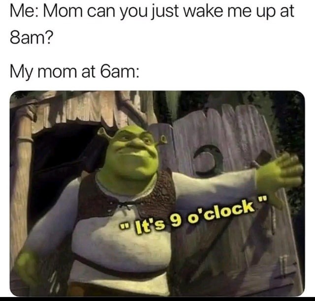 My mom at 6am - meme