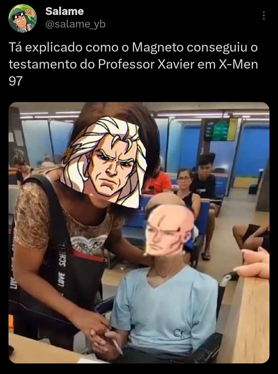 Tá explicado como o Magneto conseguiu o testamento do Professor Xavier em X-Men 97 - meme