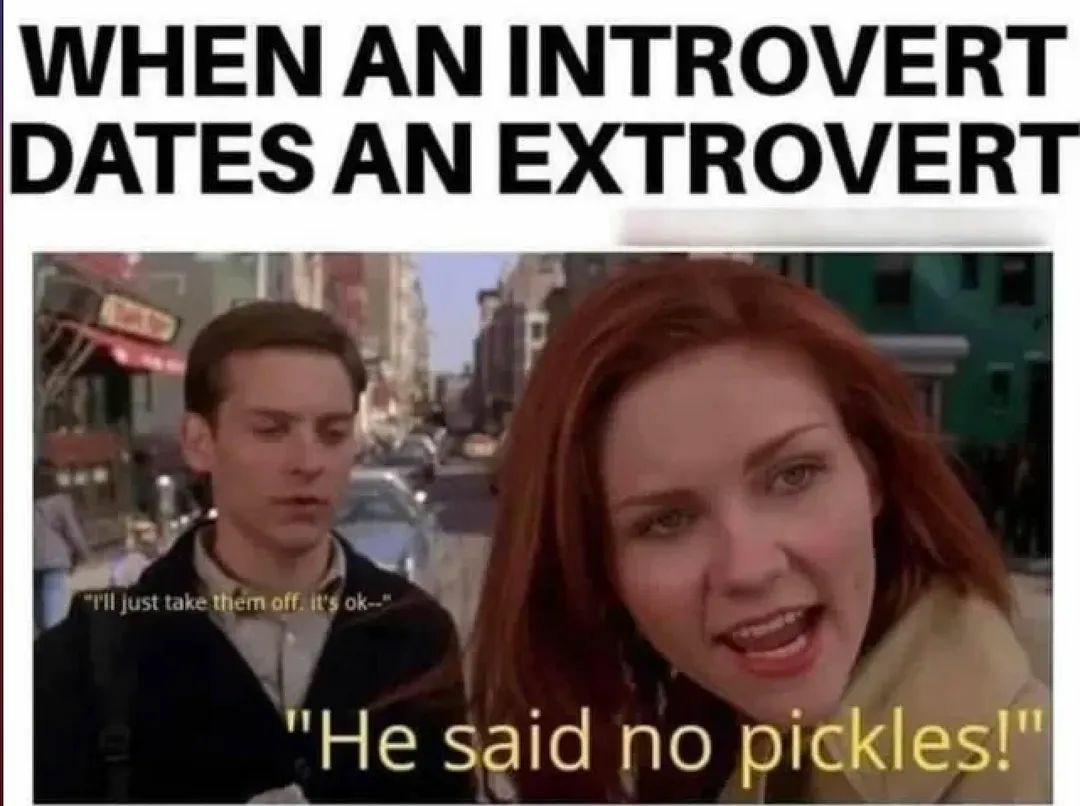 meme about when an introvert dates an extrovert