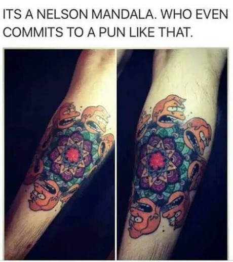 Nelson Mandala tattoo - meme