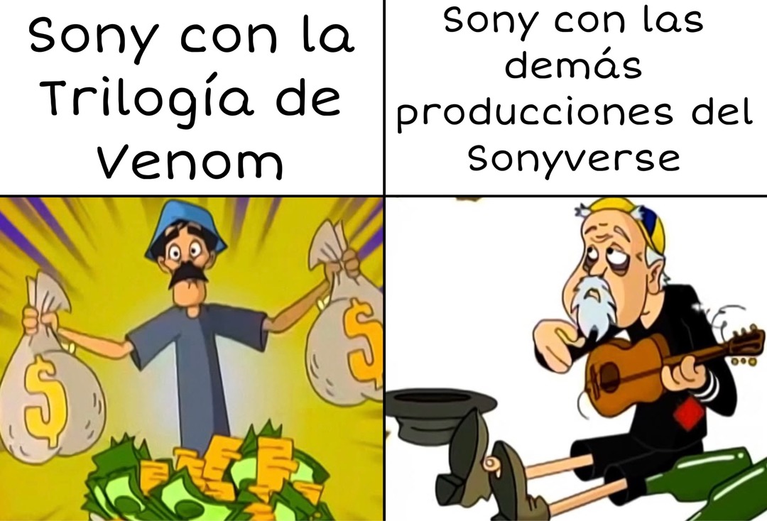 La razón de la que Sony hace películas innecesarias de villanos de Spiderman pero sin Spiderman es para no devolver los derechos cinematográficos a Disney:son: - meme