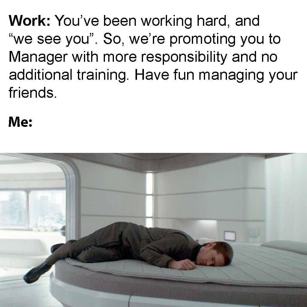 Congrats, you're a manager now. Here's your anxiety - meme