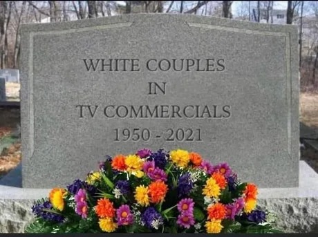 White couples in TV commercials - meme