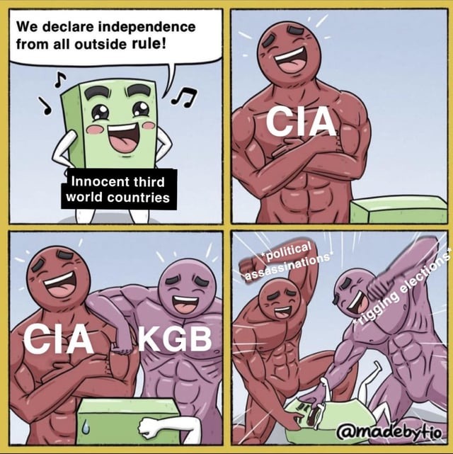 Independence declarations nowadays - meme