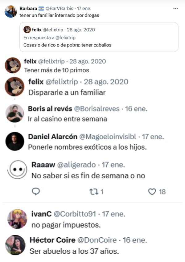 Cosas de pobres y de ricos - meme