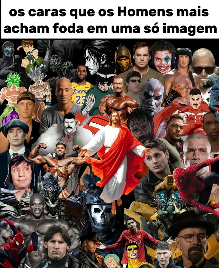 Jesus deve obviamente ficar no centro por ser o mais importante. Feliz Páscoa. - meme