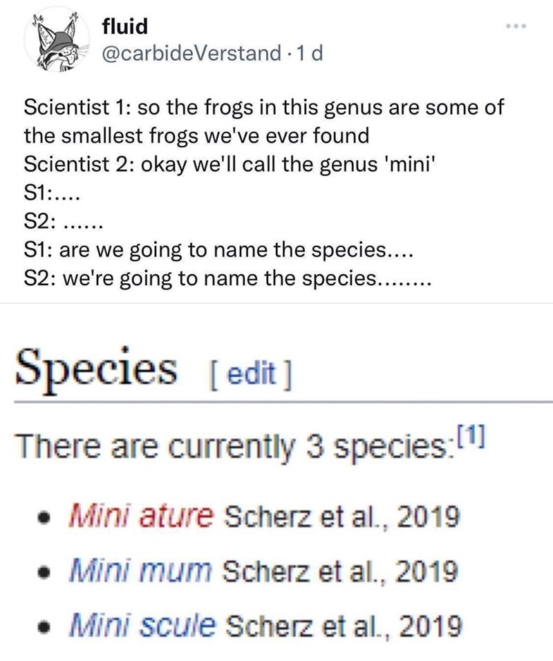 I love frog species names XD - meme