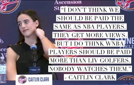 Caitlin Clark about the WNBA paygap - meme