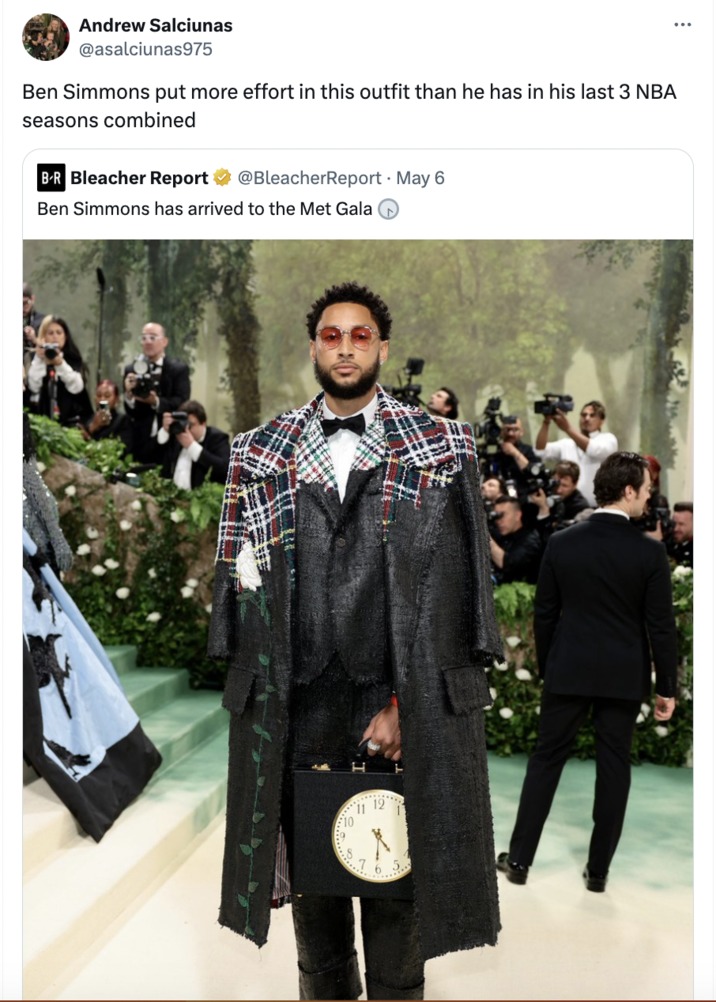 Ben Simmons outfit meme