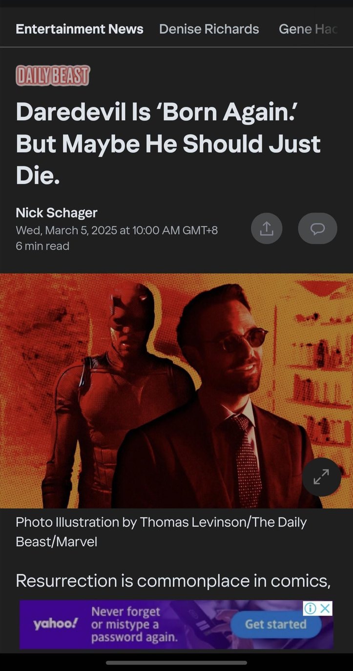 Daredevil born again headline meme