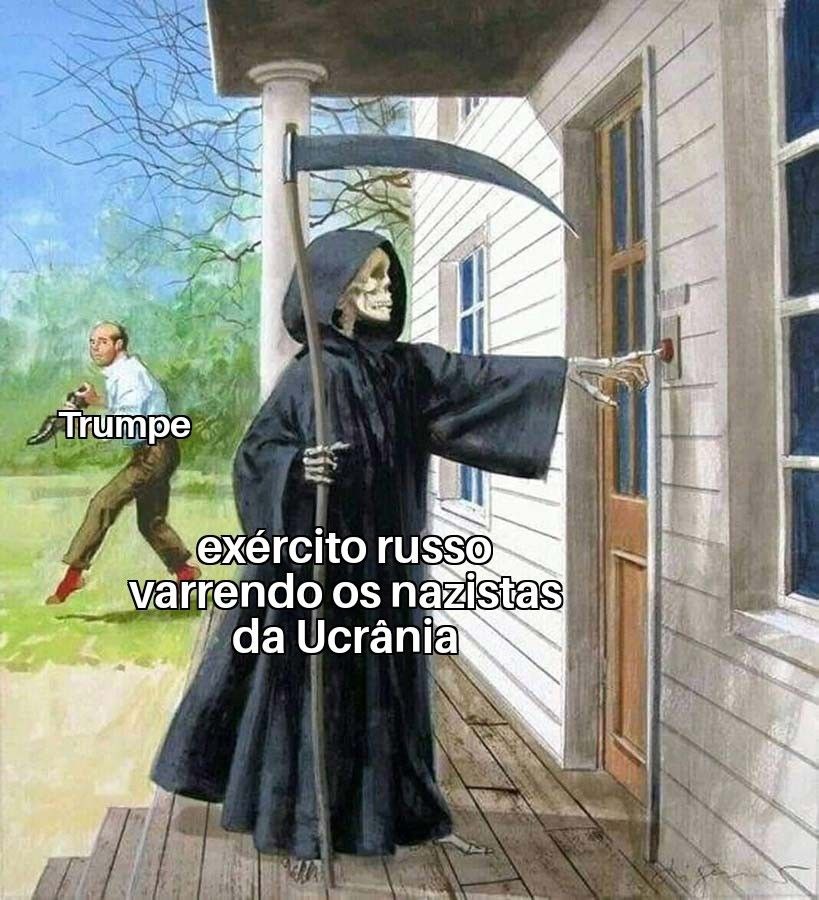 Putin limpando a Ucrânia - meme