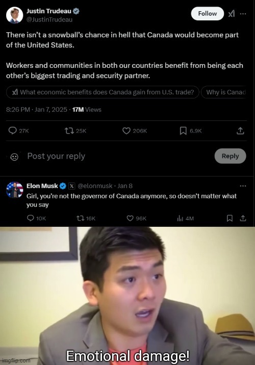 Savage Elon Musk answering Justin Trudeau meme news