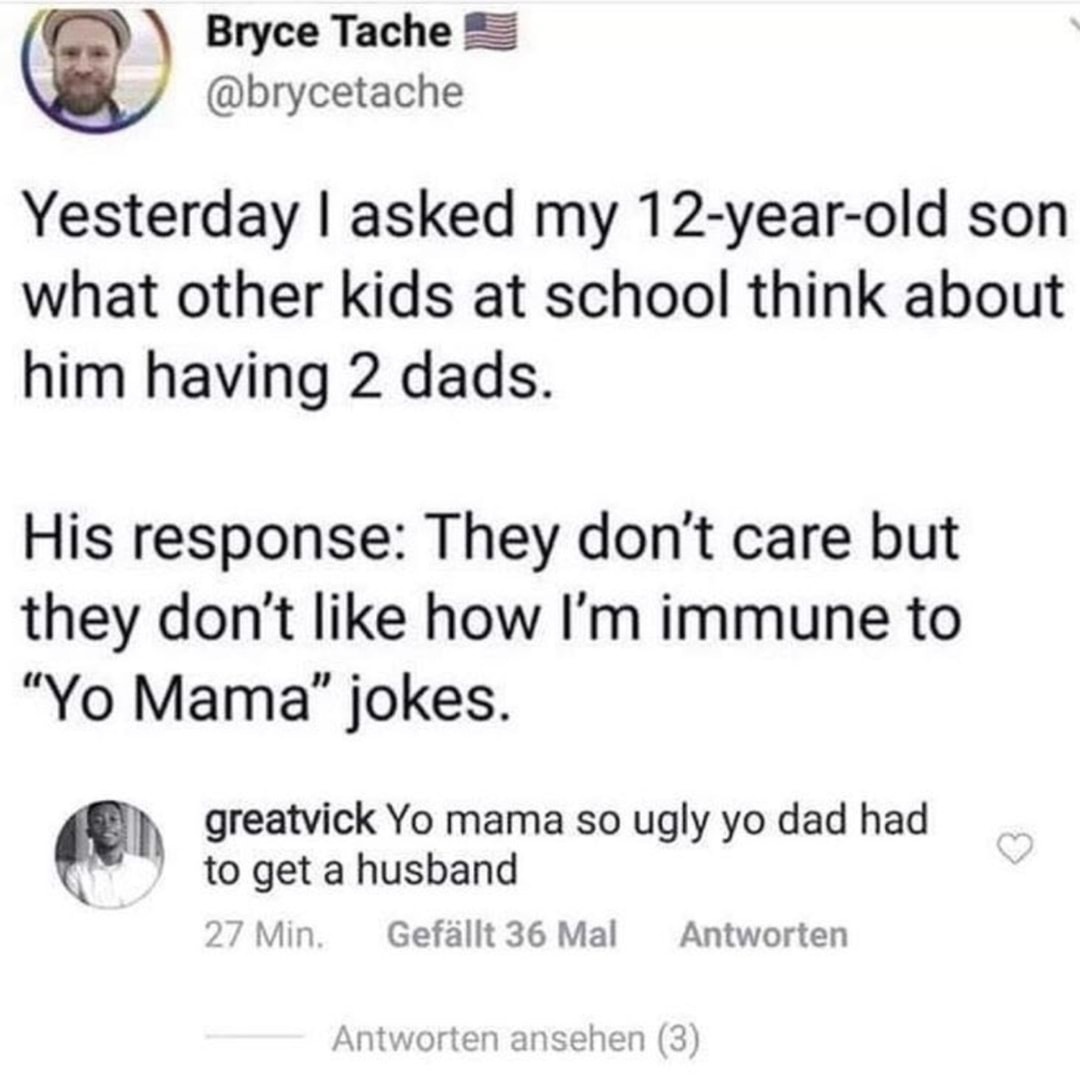 Yo Mama on the gay kid - meme
