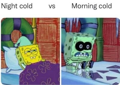 cold hits different - meme