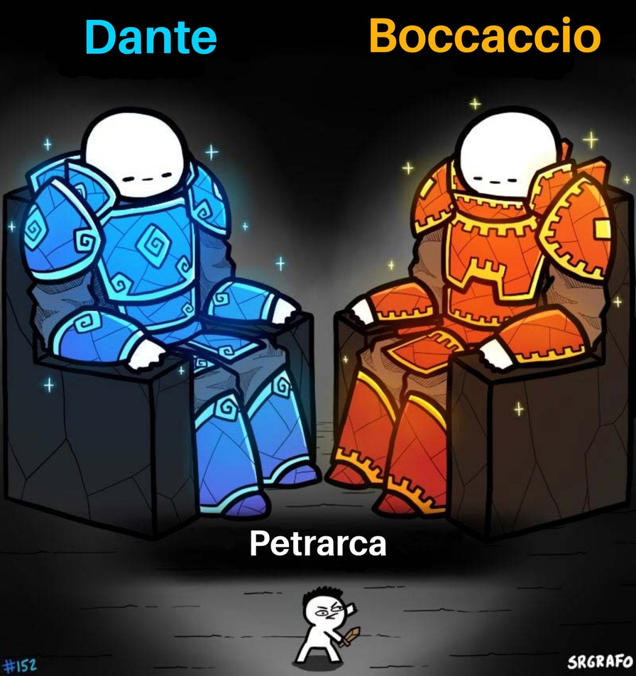 Petrarca è una copia mal riuscita di Dante - meme