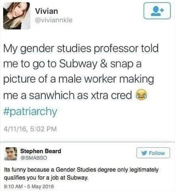 Gender studies is a joke - meme