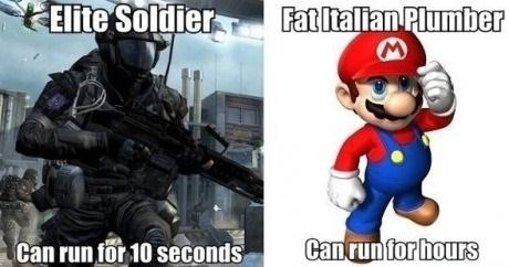 The difference in COD and Mario - meme