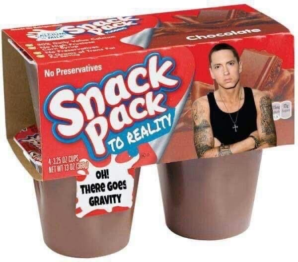 snack pack to reality oh there goes the gravity - meme