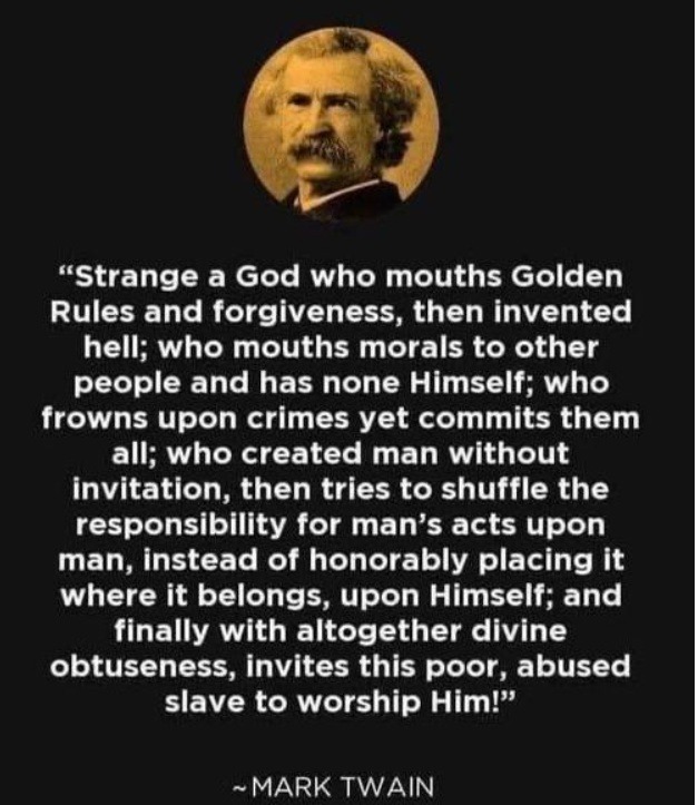 Mark Twain went full mic drop on theology here - meme