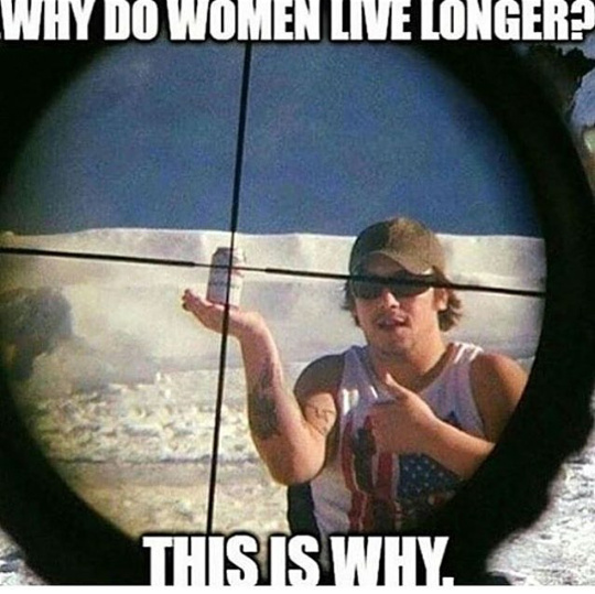 Why do women live longer? - meme
