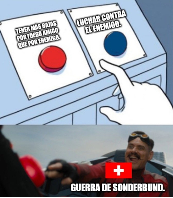 Demasiado tiempo de pacifismo, Suiza se olvidó de que trataba la guerra. - meme