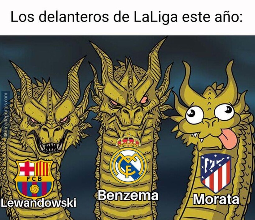 Lewandowski vs benzema vs morata - meme
