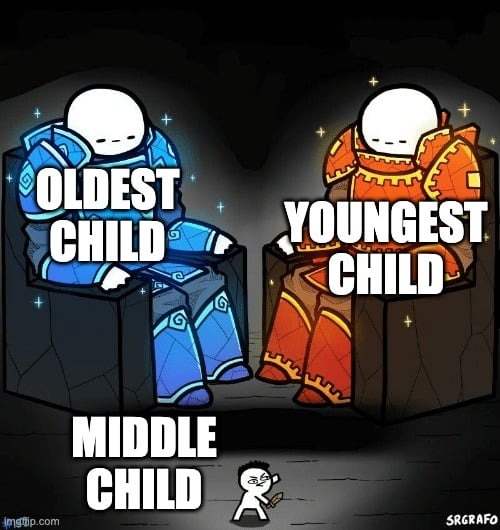 Shoutout to all forgotten middle childs - meme