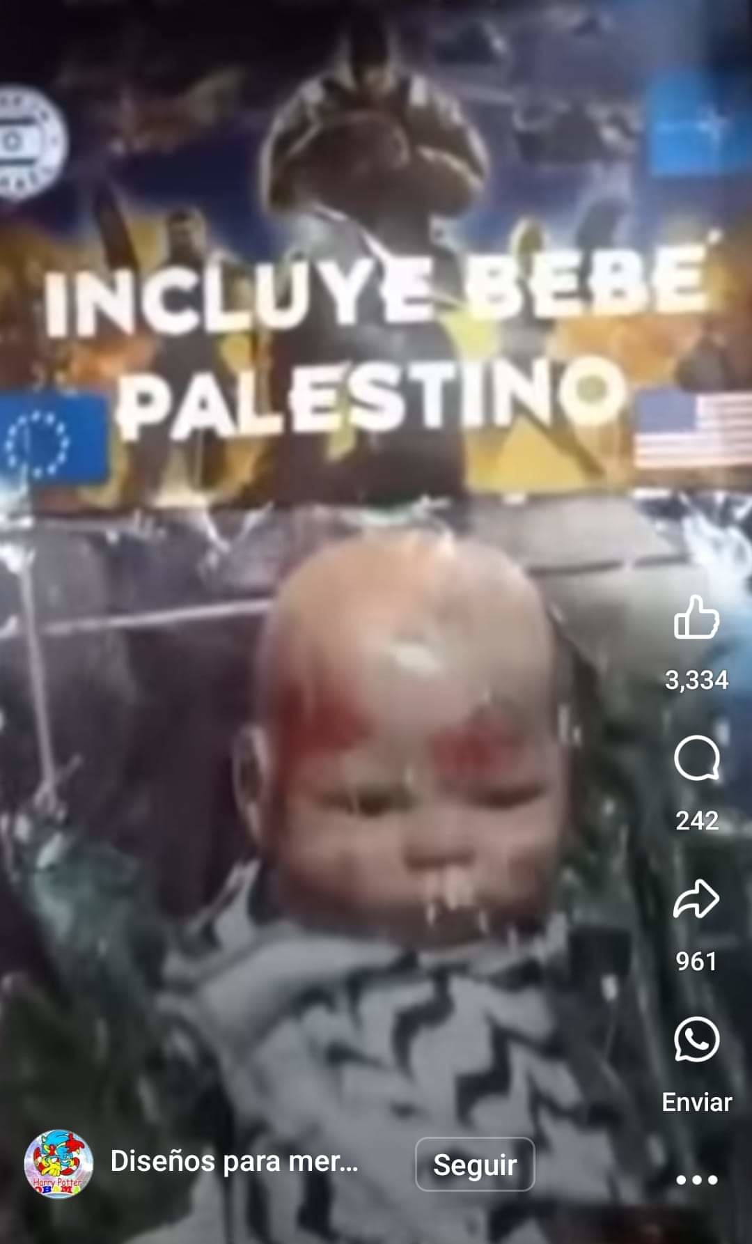 Incluye bebé palestino - meme