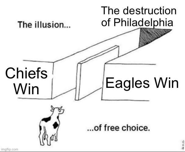 Philadelphia destruction after the Super Bowl 2025 - meme
