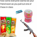 Who brings pringles to class?