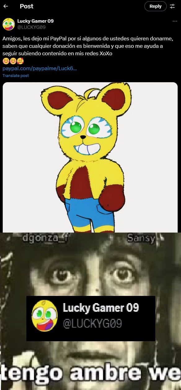 lucky gamer 09 en su momento menos hambreado: - meme