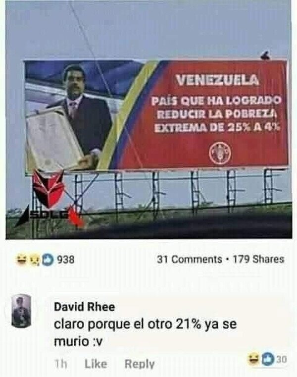 Venezuela: el país que logró reducir la población… porque el resto ya murió - meme
