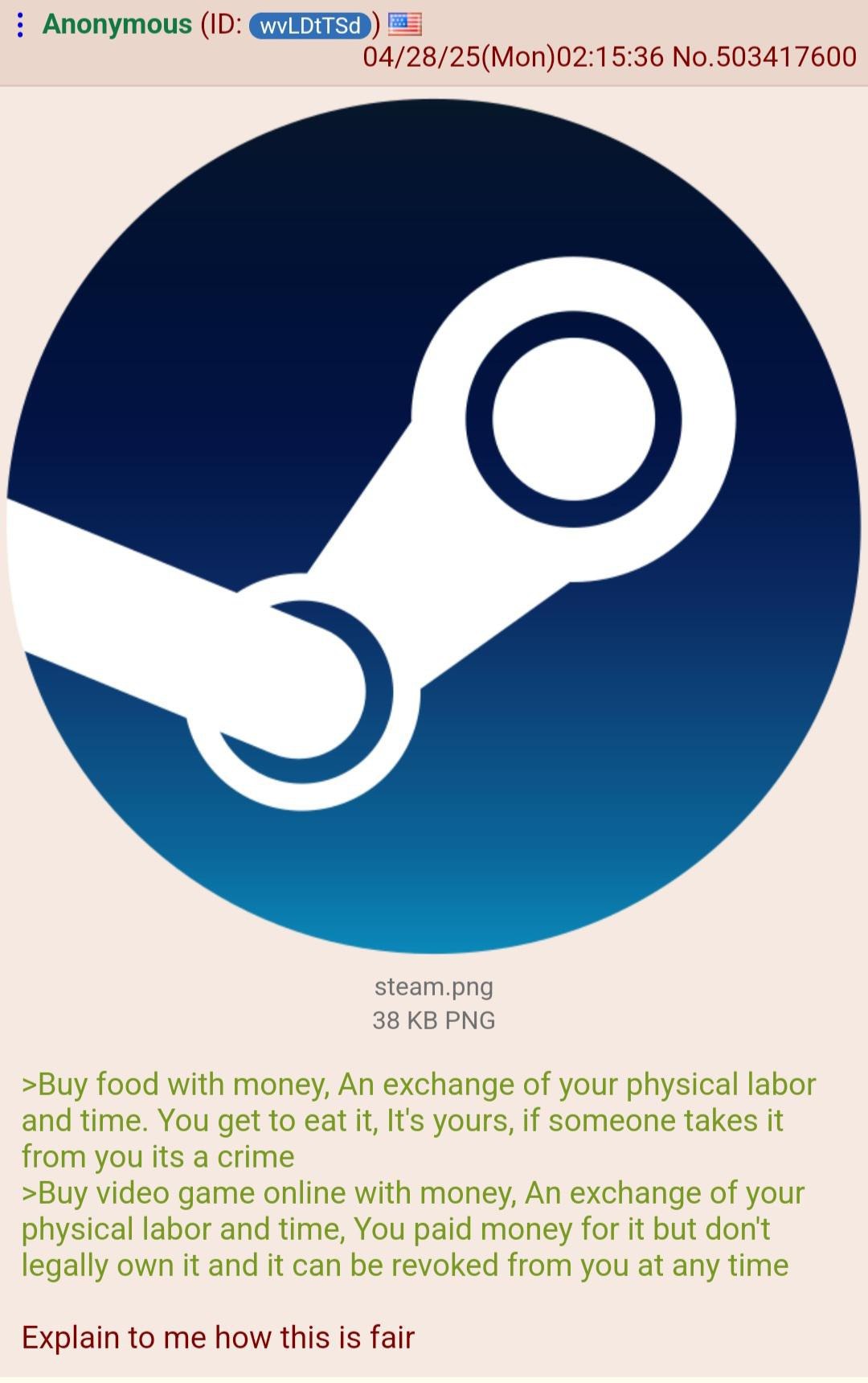 you buy a game but don’t own it. digital capitalism is wild - meme