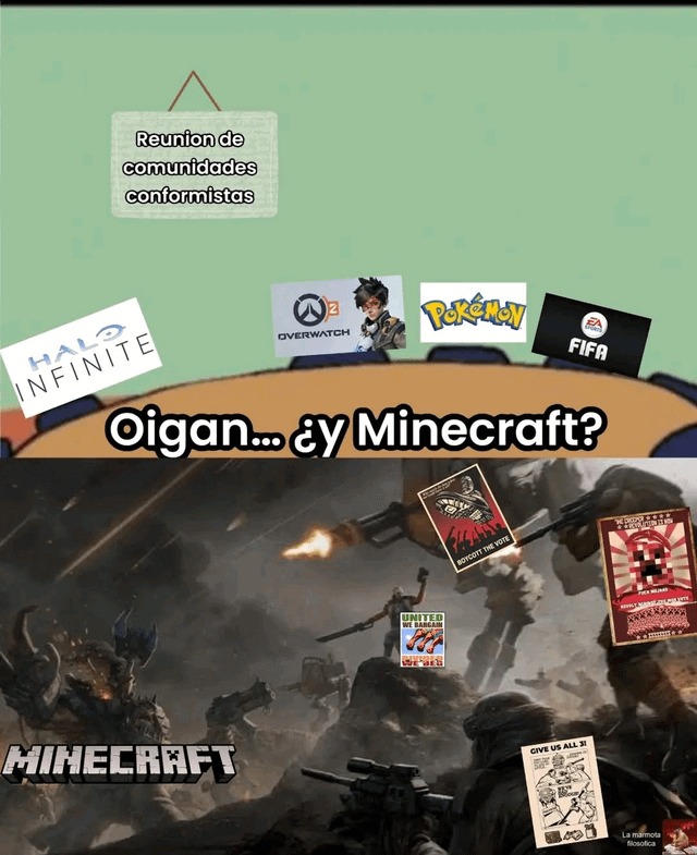 Meme de la votación de Minecraft