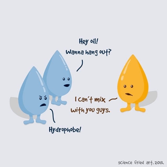 Oil is hydrophobe - meme