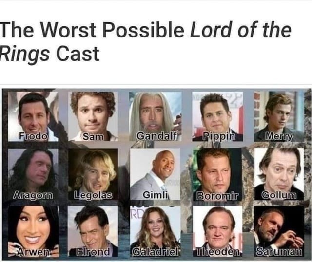 If Lord of the Rings casting was decided by drunk texting - meme