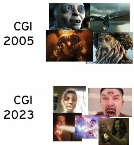 CGI 2005 vs 2023 - meme