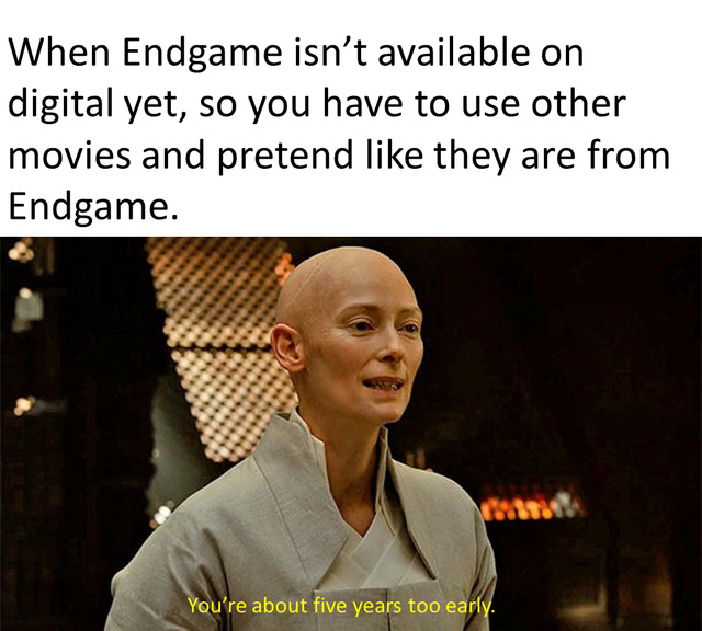 When Endgame isn't available on digital yet - meme