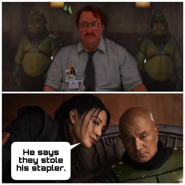 Still looking for that damn stapler - meme