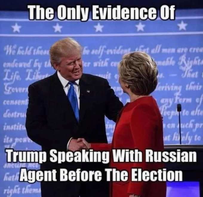 Evidence of Trump speaking to a Russin agent - meme