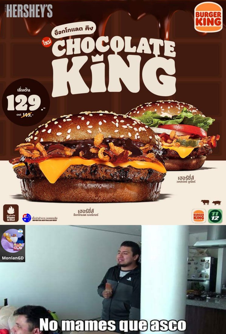 Contexto: en Tailandia,ha salido este producto de Burger King(no es joda). - meme