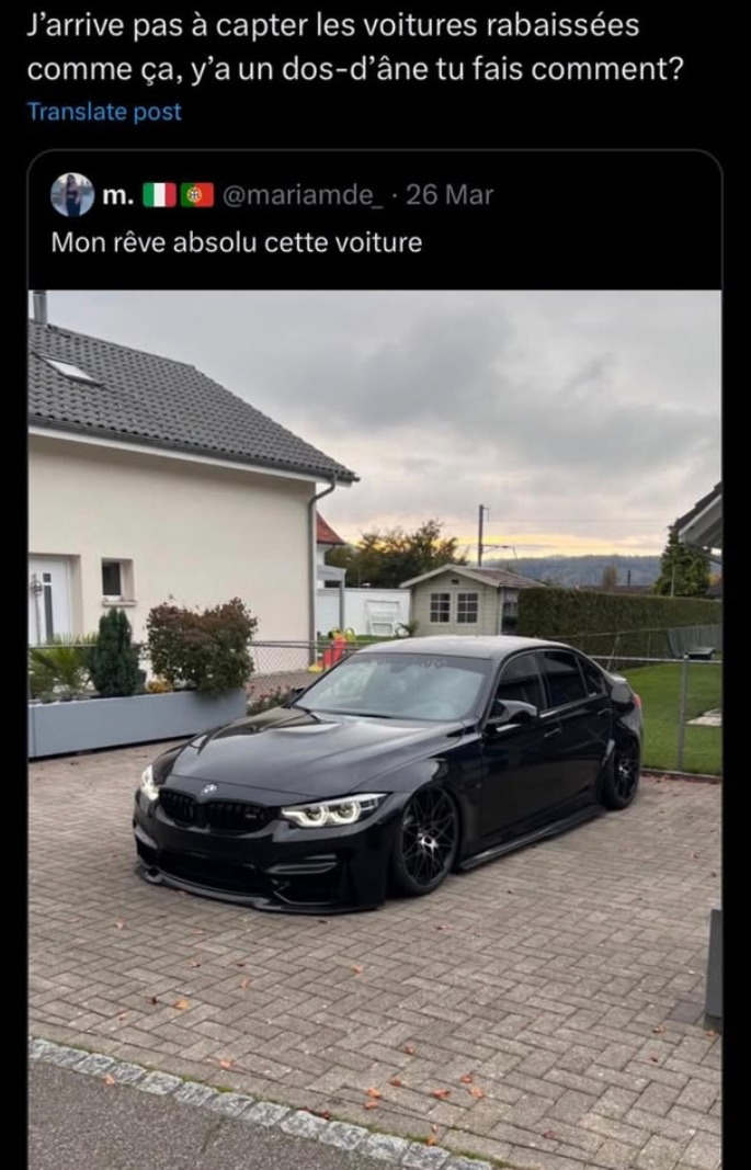 Les mecs avec des voitures rabaissées... ils volent au-dessus des dos-d’âne ou quoi ? - meme