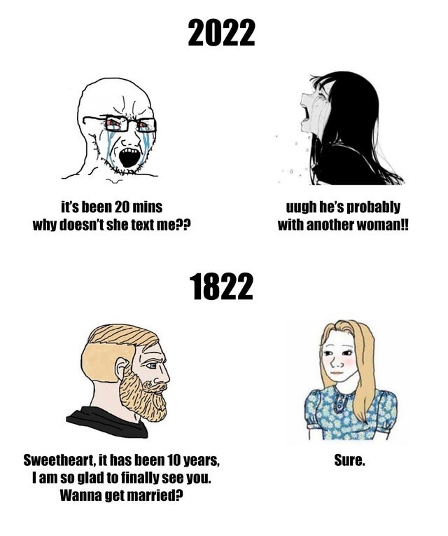 1822 vs 2022 - meme