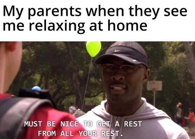 Relaxing at home - meme