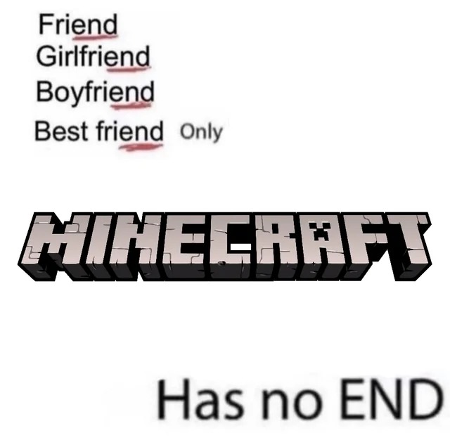 Minecraft has no end - meme