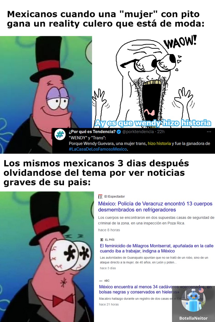 "La triste realidad de México, le importan más a un famoso que a la situación actual del país", subido por plainrock124_ desde el servidor de tu puta madre - meme