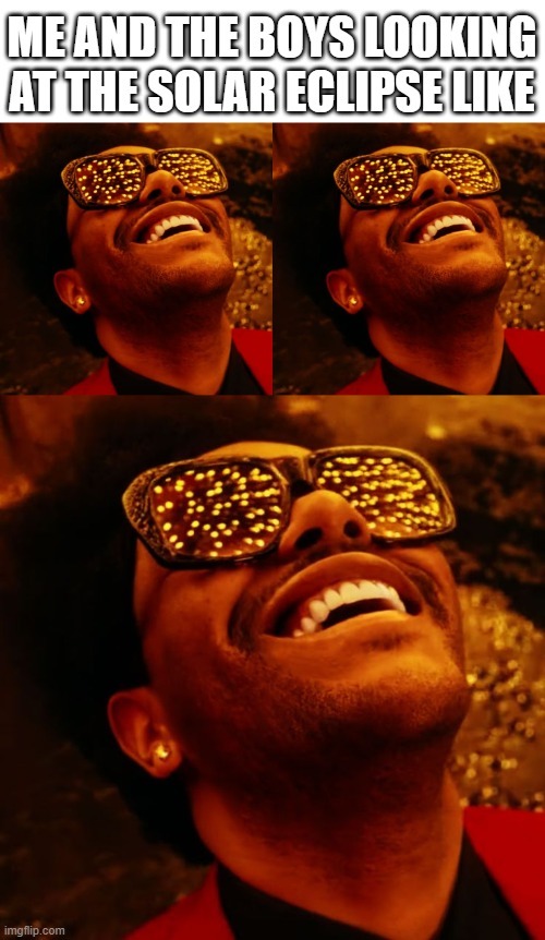 Solar eclipse glasses meme