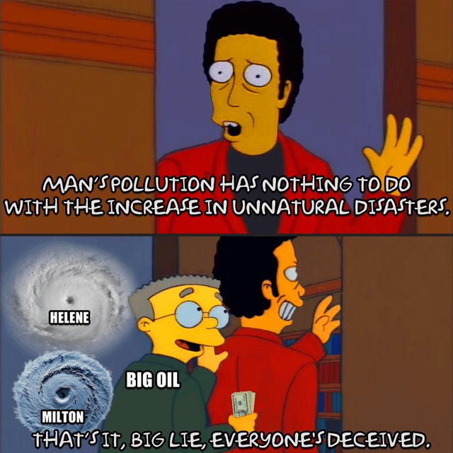 Big oil hurricane milton meme