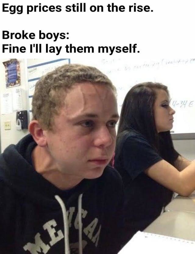 Egg prices rising? Time to raise them myself - meme